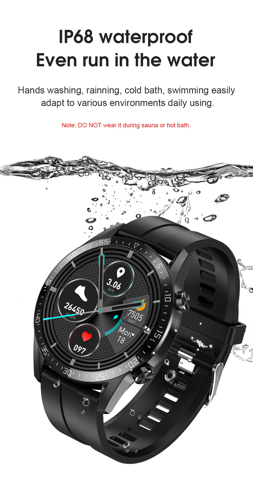 T03  SmartWatch 24 hours continuous temperature  Business watch ECG PPG  Sport Watches