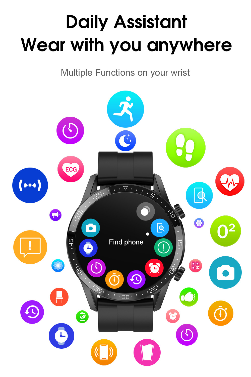 T03  SmartWatch 24 hours continuous temperature  Business watch ECG PPG  Sport Watches